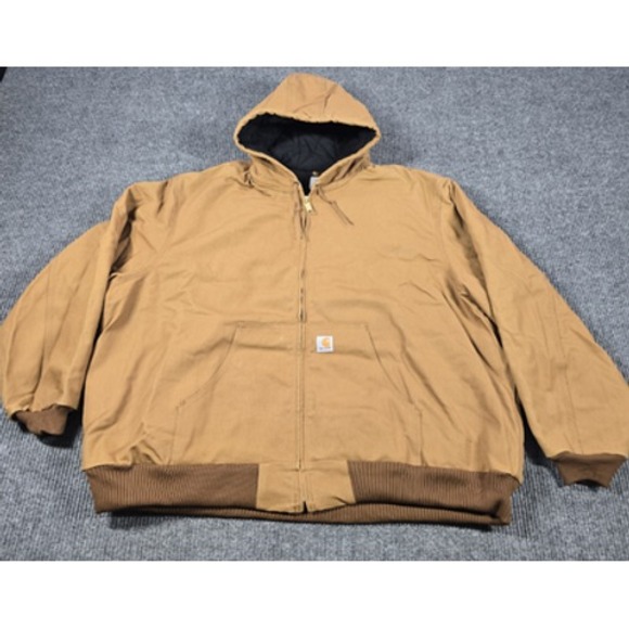 Carhartt Jacket Mens 4XL Hooded‎ Full Zip J140 Duck Quilt Lined USA Workwear - Picture 1 of 16